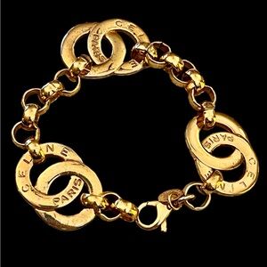 Celine Paris Vintage Gold Link Bracelet
